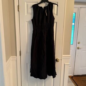 J. Crew Black Sleeveless Midi Sundress